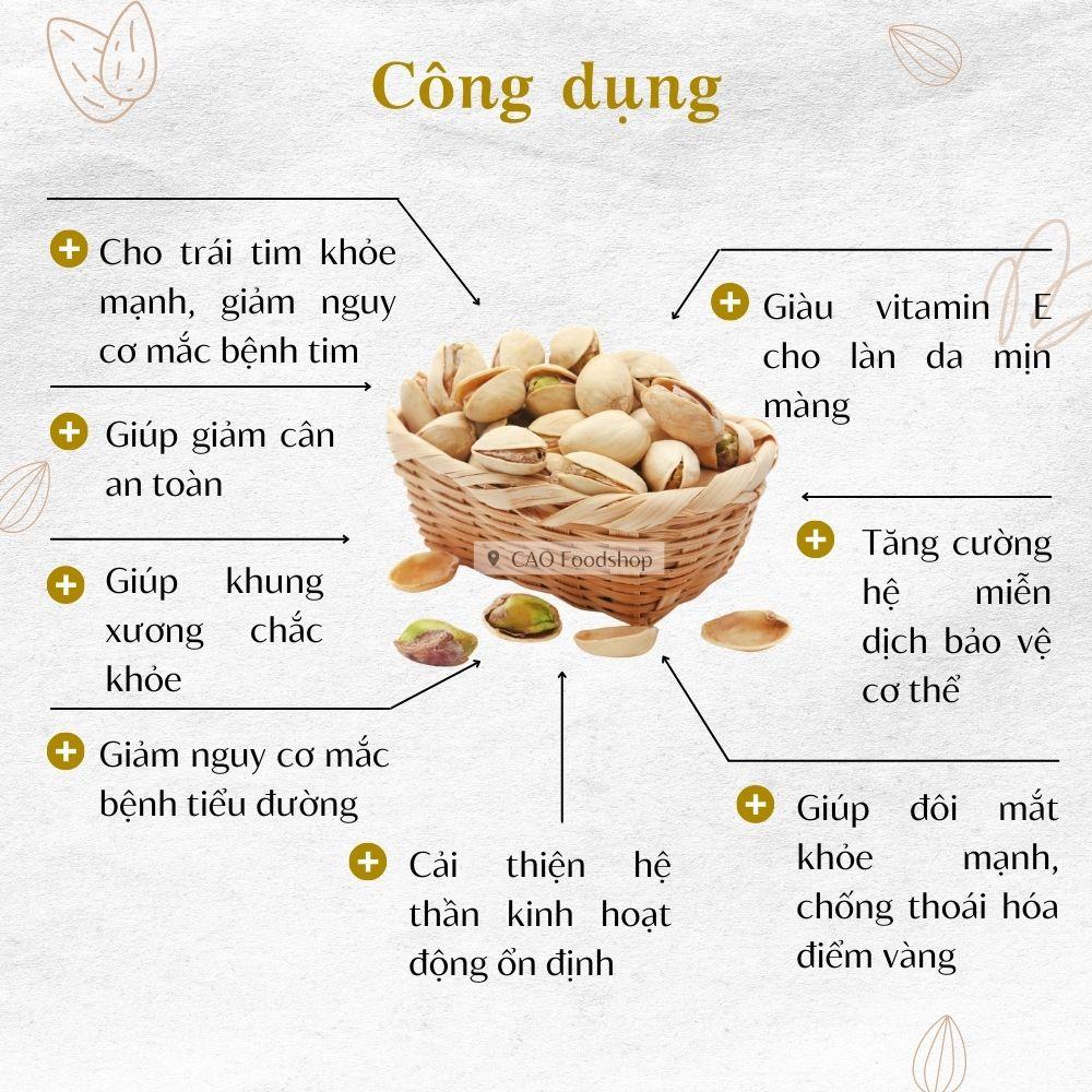 [500GR] Hạt dẻ cười CAO FOOD nhập khẩu chính ngạch từ Mỹ thơm ngon và dinh dưỡng - cam kết không tẩy trắng 100% tự nhiên