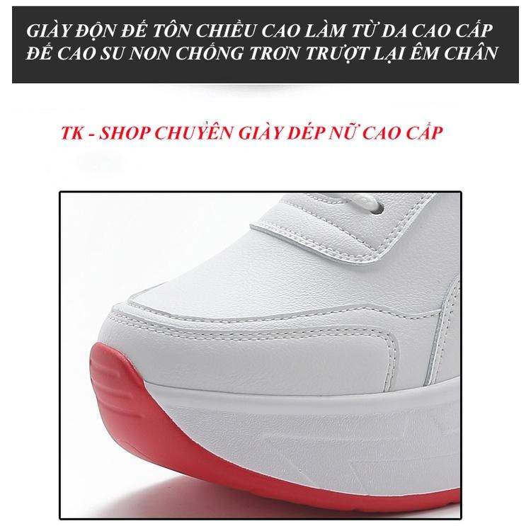 Hình ảnh Giày thể thao nữ độn đế, sneaker loại cao cấp, 9cm tôn chiều cao, bằng da PU, SIÊU ÊM - SIÊU ĐẸP - SIEU BỀN