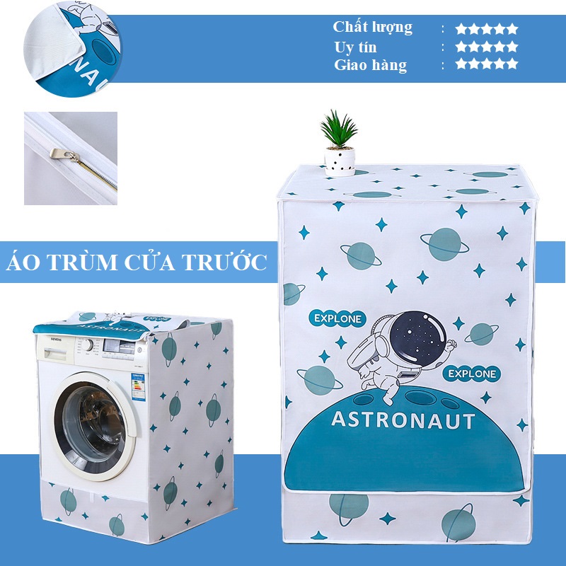 Áo trùm máy giặt cửa ngang, cửa trên hàng cao cấp dày dặn 3 lớp chống bụi bẩn nắng, mưa.