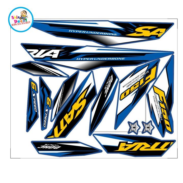 Tem xe satria fi dán xe xanh