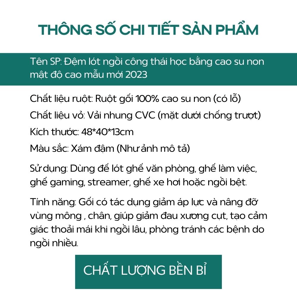 Gối đệm lót ngồi công thái học giúp phòng bệnh trĩ giảm đau xương cụt mẫu mới 2023 bảo hành 1 năm