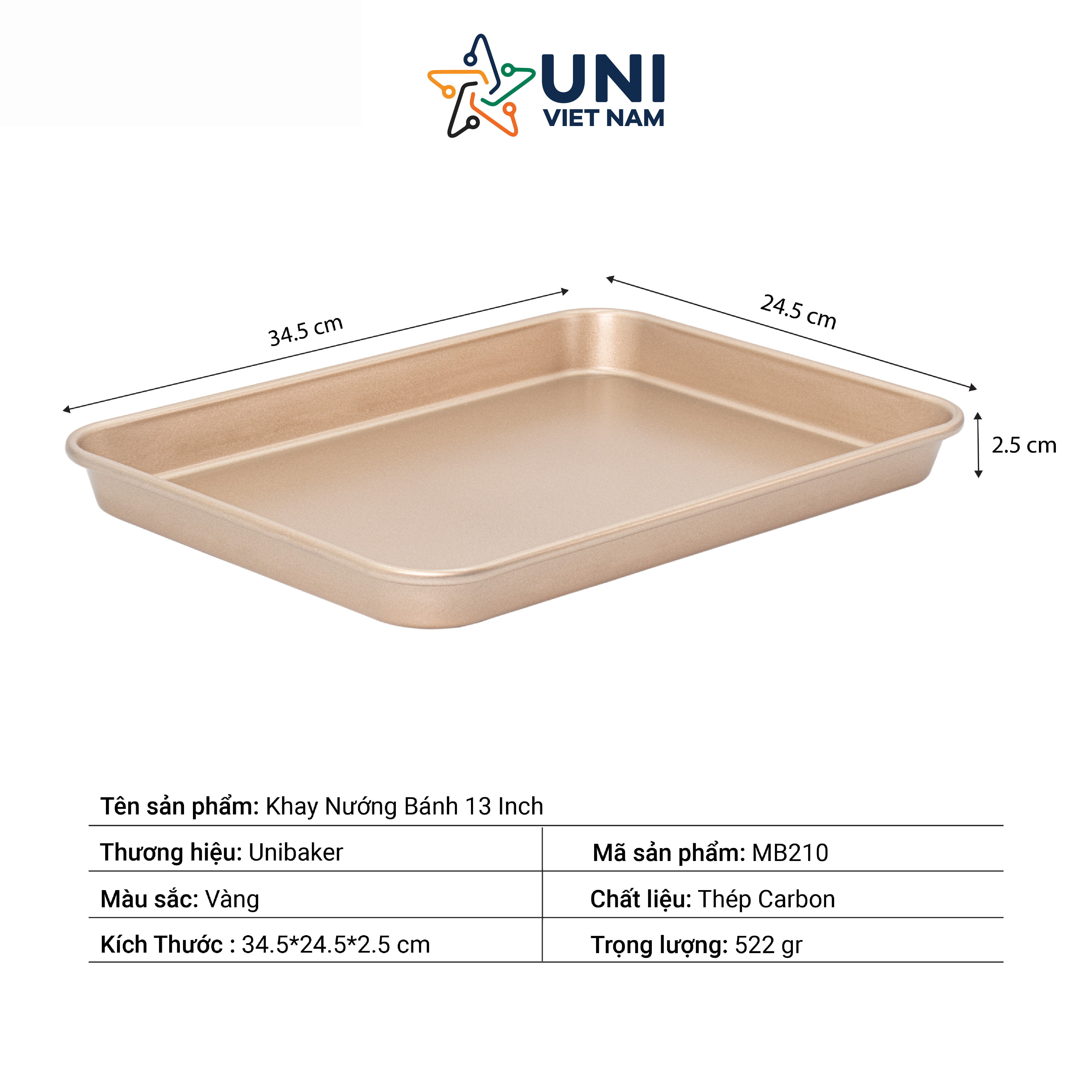 KHAY NƯỚNG BÁNH 13 INCH UNIBAKER MB210