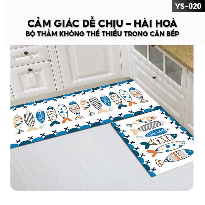 Combo 2 Chiếc Thảm Lau Chân Nhà Bếp Cặp Thảm Ngắn Dài Chống Trơn Có Nhiều Màu Kích Cỡ 40x60cm Và 40x120cm YS-020