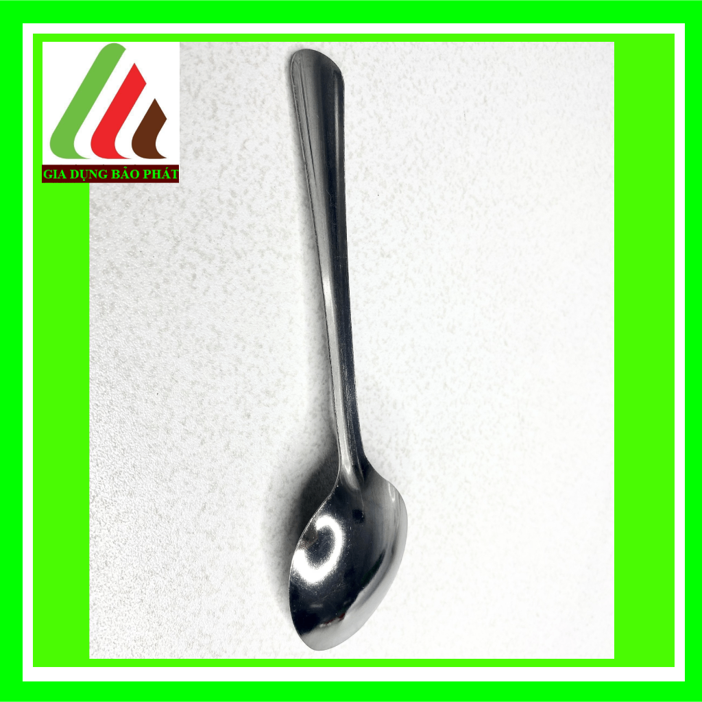 Bộ 10 muỗng / thìa soup inox đầu nhọn truyền thống đơn giản sáng bóng dày dặn cán dài 18cm - thìa ăn cơm