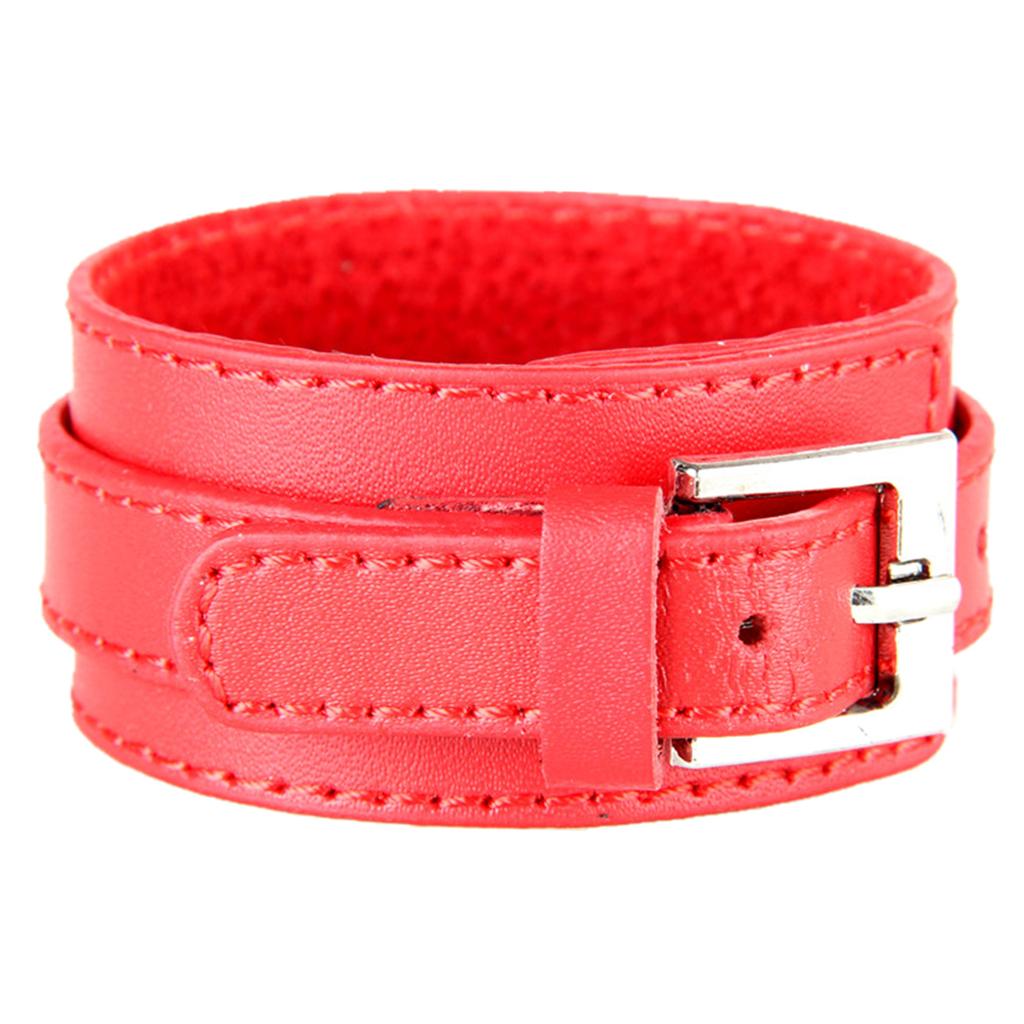 Punk Rock Wide Cow PU Leather Wristband Cuff Bracelet Bangle Buckle Jewelry