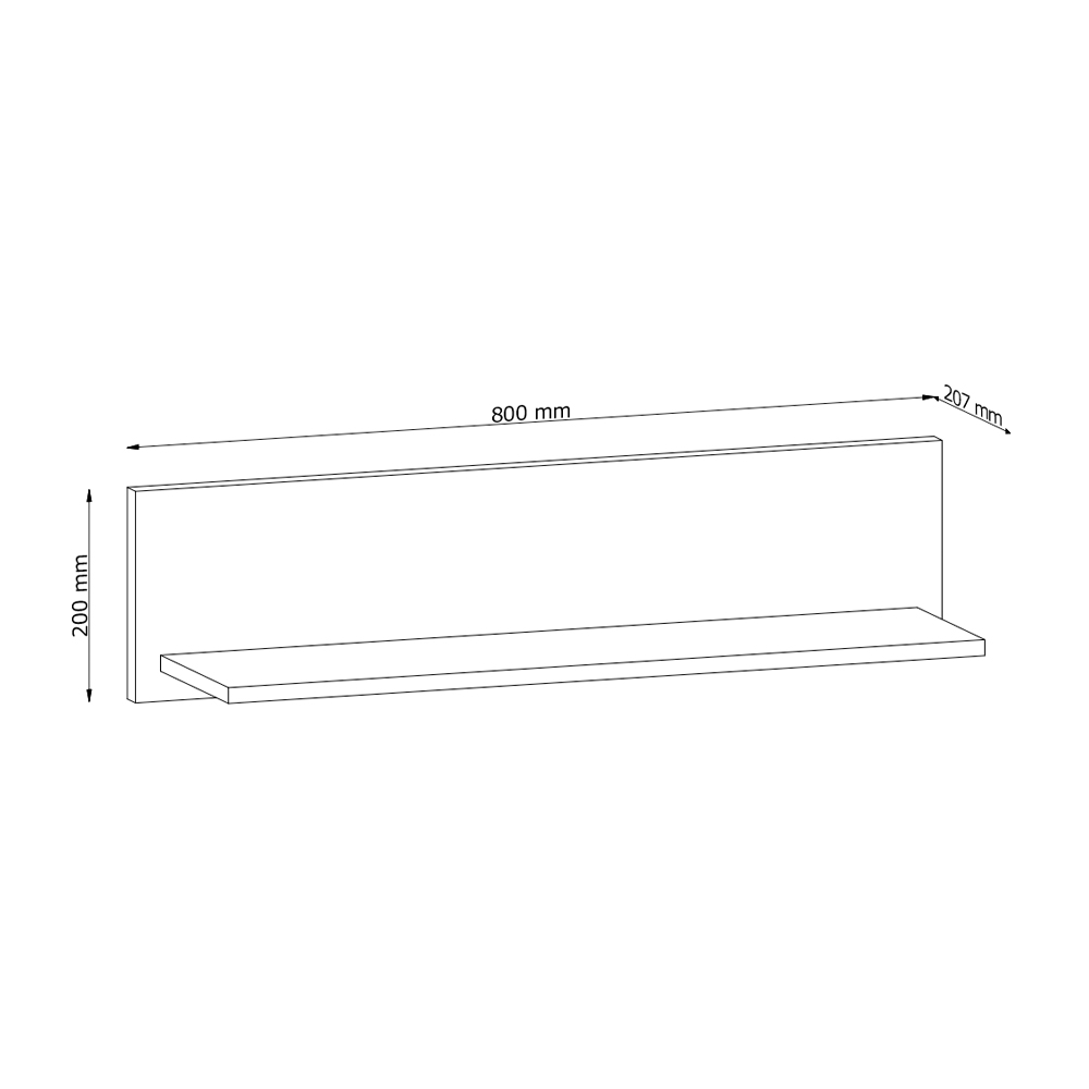 Kệ treo tường | JYSK Marskel | gỗ công nghiệp | trắng/sồi | R80xS21xC20cm
