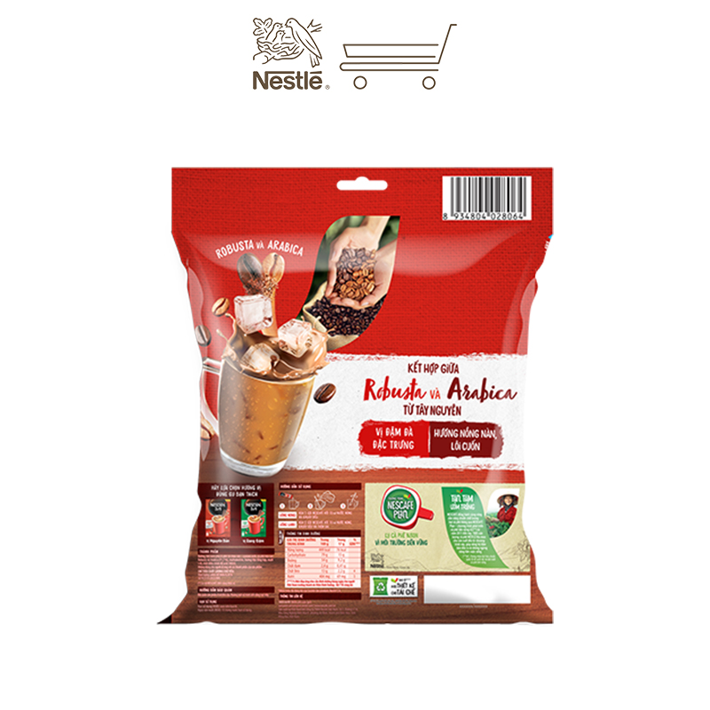 Combo 2 bịch cà phê hòa tan Nescafé 3in1 vị nguyên bản - công thức cải tiến