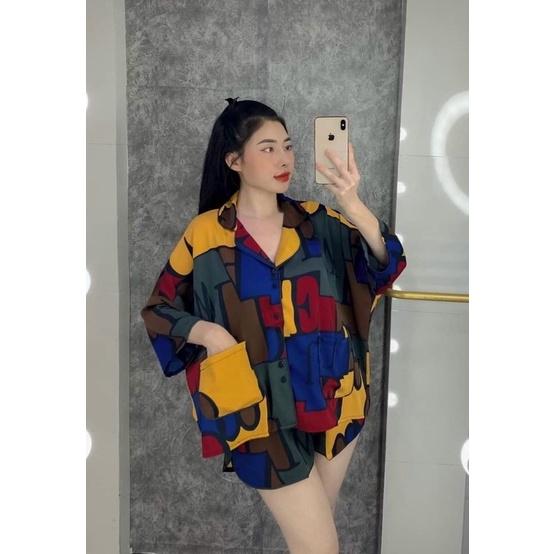 Đồ bộ pijama Lụa Maingo quần đùi tay cánh dơi hàng cao cấp mềm mịn, thoáng mát, không nhăn