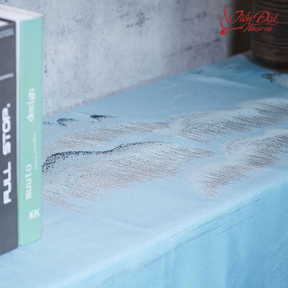 Khăn Phủ Đàn Piano Màu Xanh PASTEL, Họa Tiết Núi Đồi KU-029