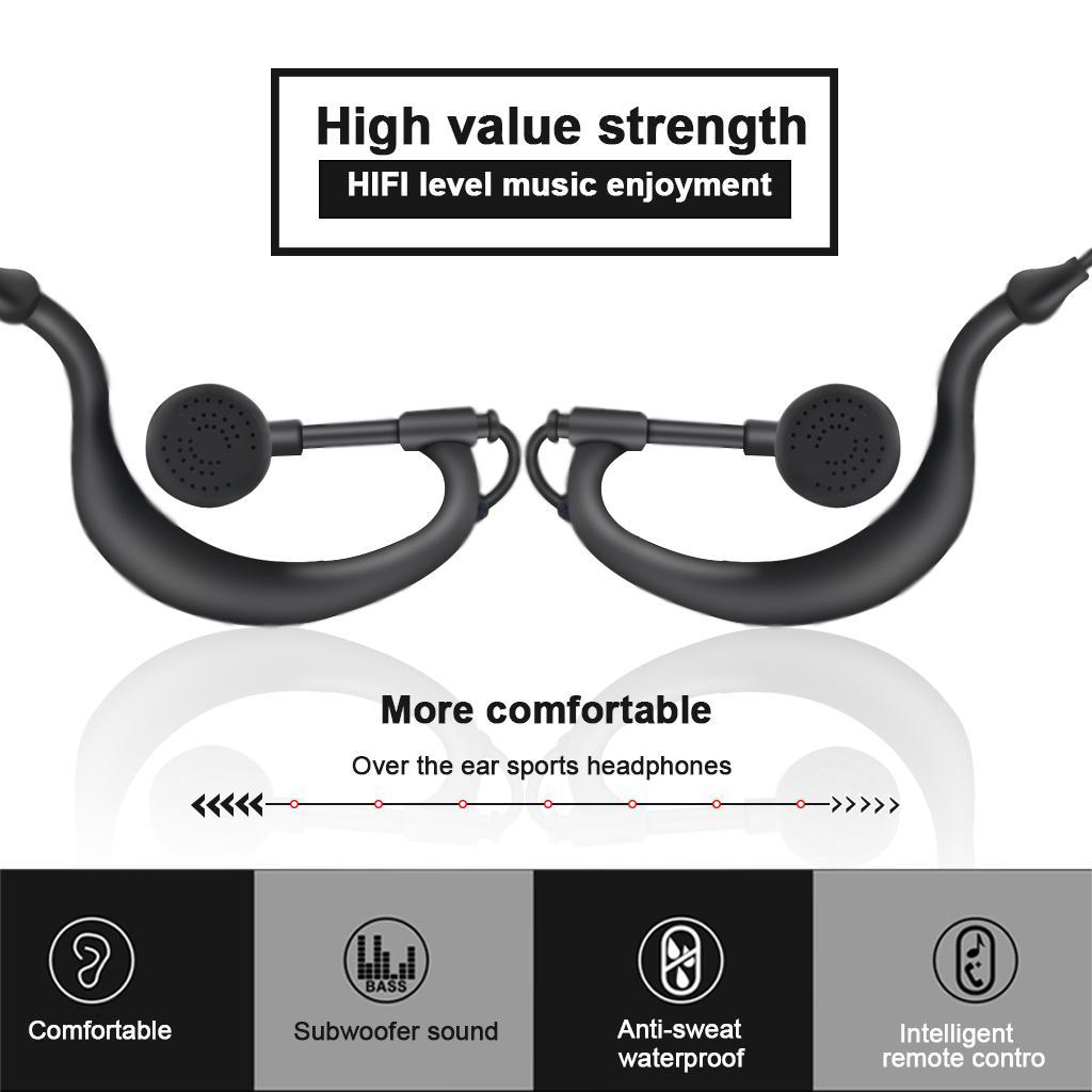 5Pieces 2  G Shape Clip-Ear Headset Earpiece with PTT for