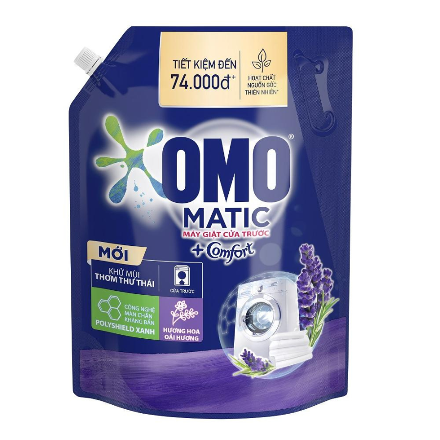 Hình ảnh Túi Nước giặt Omo Nước giặt cửa trước hương Lavender Khử mùi thư thái 3.6KG