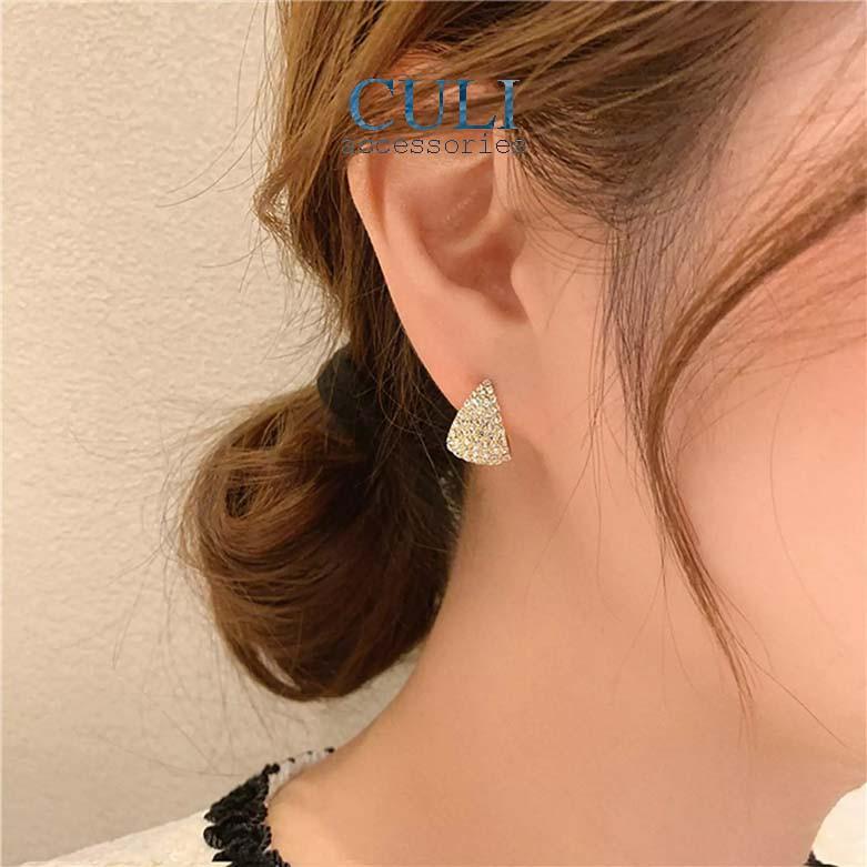 Khuyên tai bạc nữ S925, hình giọt nước đính đá sang trọng HT684 - Culi accessories