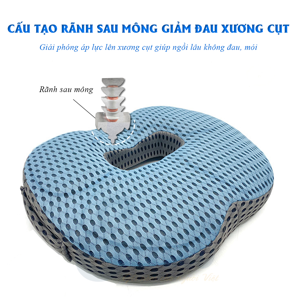 Gối ngồi lót mông y tế chống trĩ, đau xương cụt, ê mỏi mông cho dân văn phòng, lái xe, thu ngân, sinh viên...Chính hãng Ema - Hàng nhập khẩu