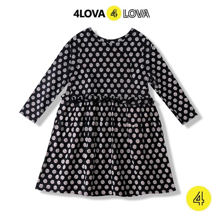 Váy thun dài tay cho bé gái 4LOVA chất cotton từ 1- 8 tuổi