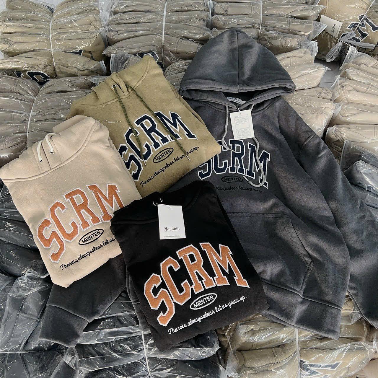Áo Khoác Nỉ Hoodie Nam Nữ Với Chất Vải Dày Dặn Mềm Mịn Dáng Form Rộng Đẹp Áo Có In Chữ SCRM Sắc Nét Áo Đẹp Hàng Hot Trend HTM FASHION