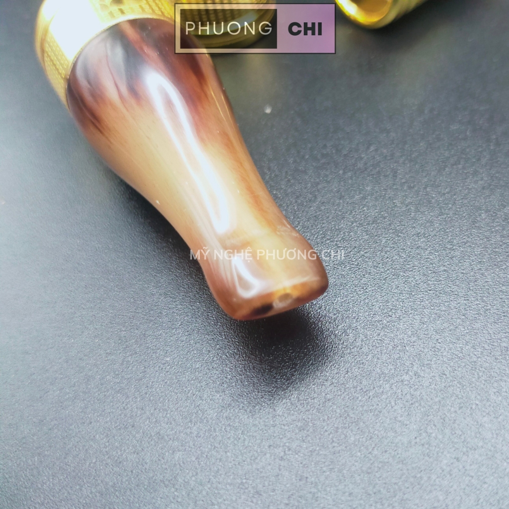 Bộ Tẩu Bắt Tóp Xì_Gà 4 Chiếc Bằng Sừng Đầu Đồng Cao Cấp - quà tặng ý nghĩa cho sức khỏe nam giới | Mỹ Nghệ Phương Chi