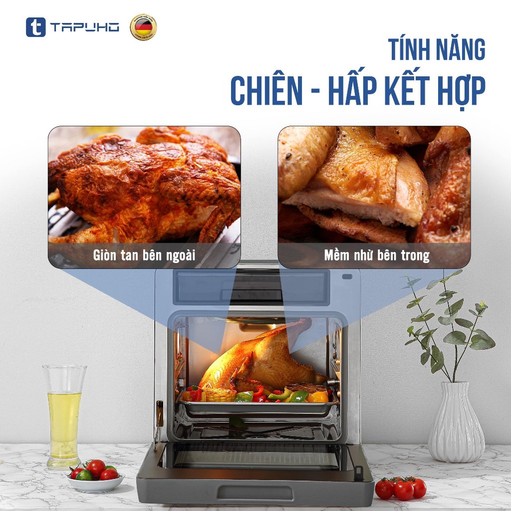 Nồi Chiên Hơi Nước TAPUHO TSF16 | 16L | 2800W | 60 Chương Trình Nấu HÀNG CHÍNH HÃNG