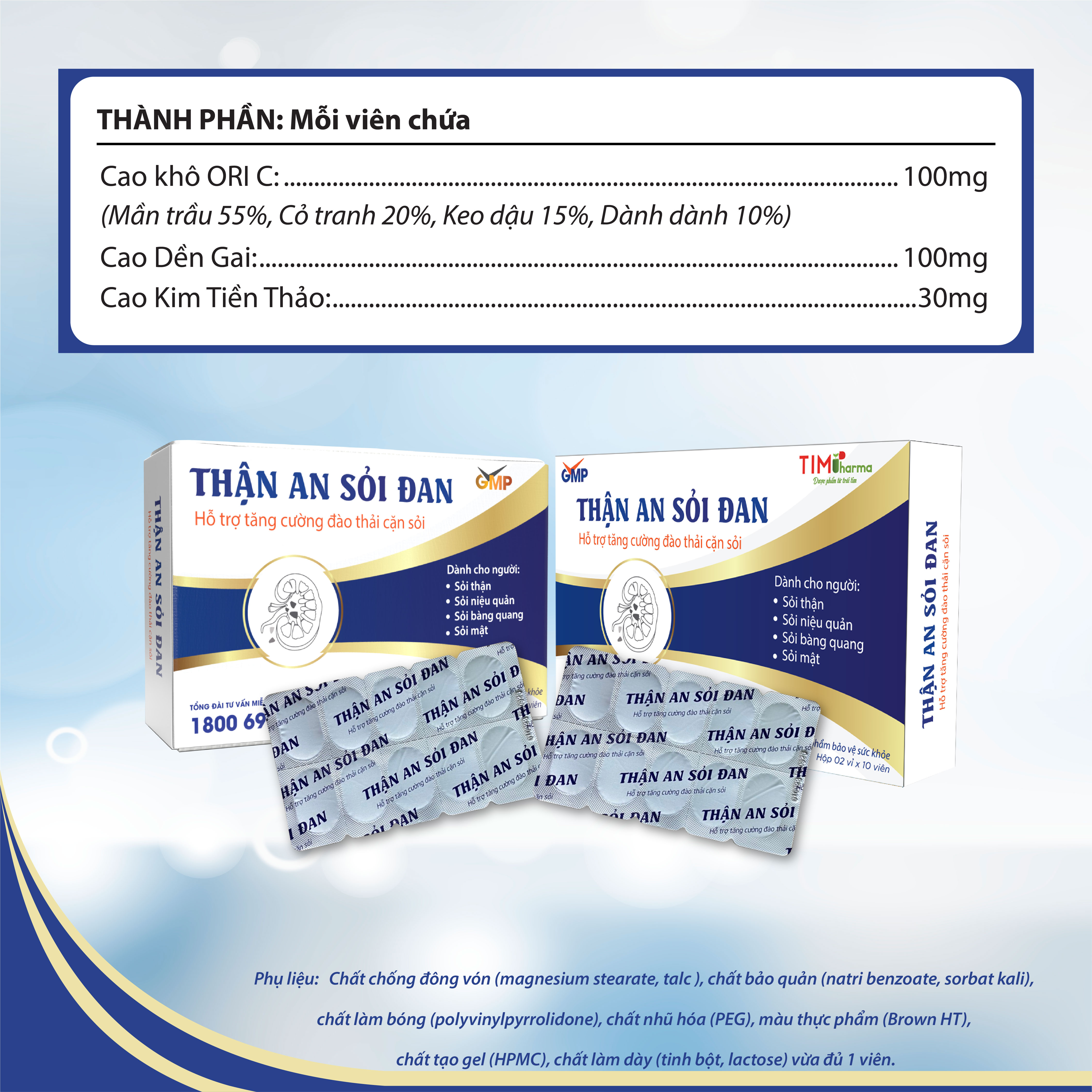 THẬN AN SỎI ĐAN - HỖ TRỢ TĂNG CƯỜNG ĐÀO THẢI CẶN SỎI