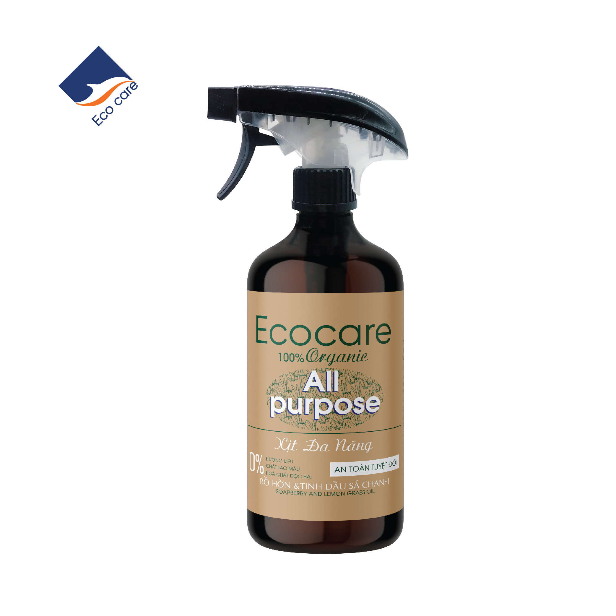 Xịt Chùi Rửa Đa Năng Bồ Hòn Hữu Cơ ECOCARE 500ml - Diệt khẩn, khử mùi, hiệu quả mọi chất liệu - Mâu mới 2020