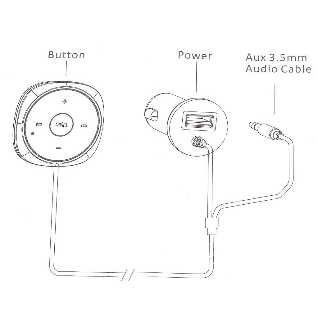 BC20 Bluetooth Handsfree Car Kit Supports 3.5mm AUX 5V/2.1A Device Charging