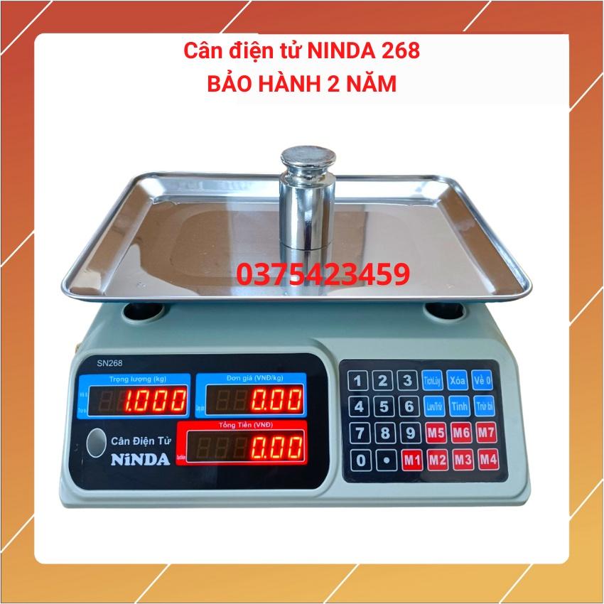 cân điện tử tính tiền bán hàng siêu thị, tạp hóa,hoa quả NINDA (SN268) 30Kg/5 được làm bằng thép không gỉ