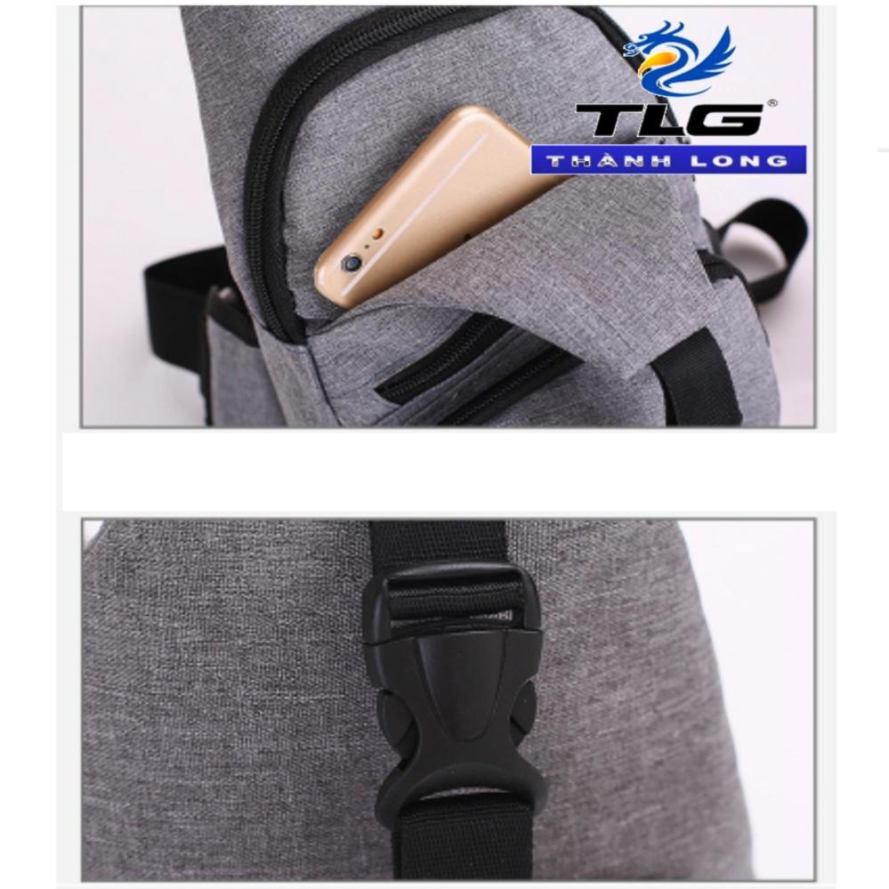 Túi đeo ngực phong cách Hàn Quốc kèm cổng sạc USB Đồ Da Thành Long TLG 204  2(xanh) tặng 01 bút bi cao cấp TLG K 410