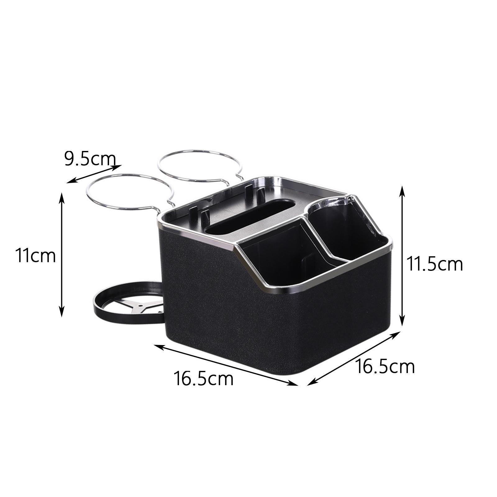 Car Armrest Storage Box Foldable Cup Holder for Coffee Cups Cellphones