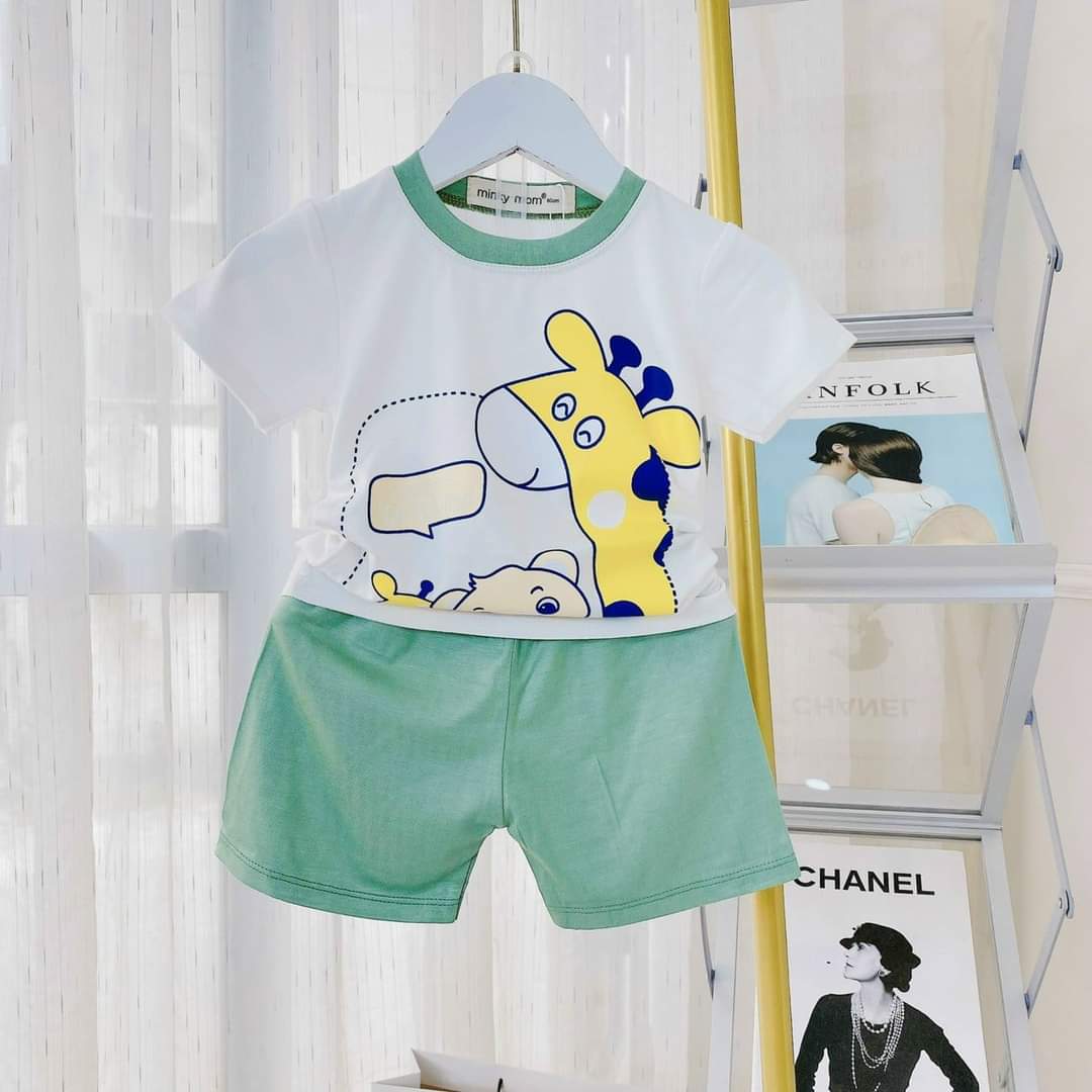 Bộ cộc tay thun lạnh Minky Mom vải mịn mát co giãn thấm hút mồ hôi cho bé từ 4-15kg – BCT22