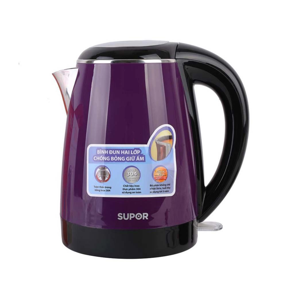 Bình đun siêu tốc Inox 304 hai lớp chống bỏng Supor SWF17S18AVN