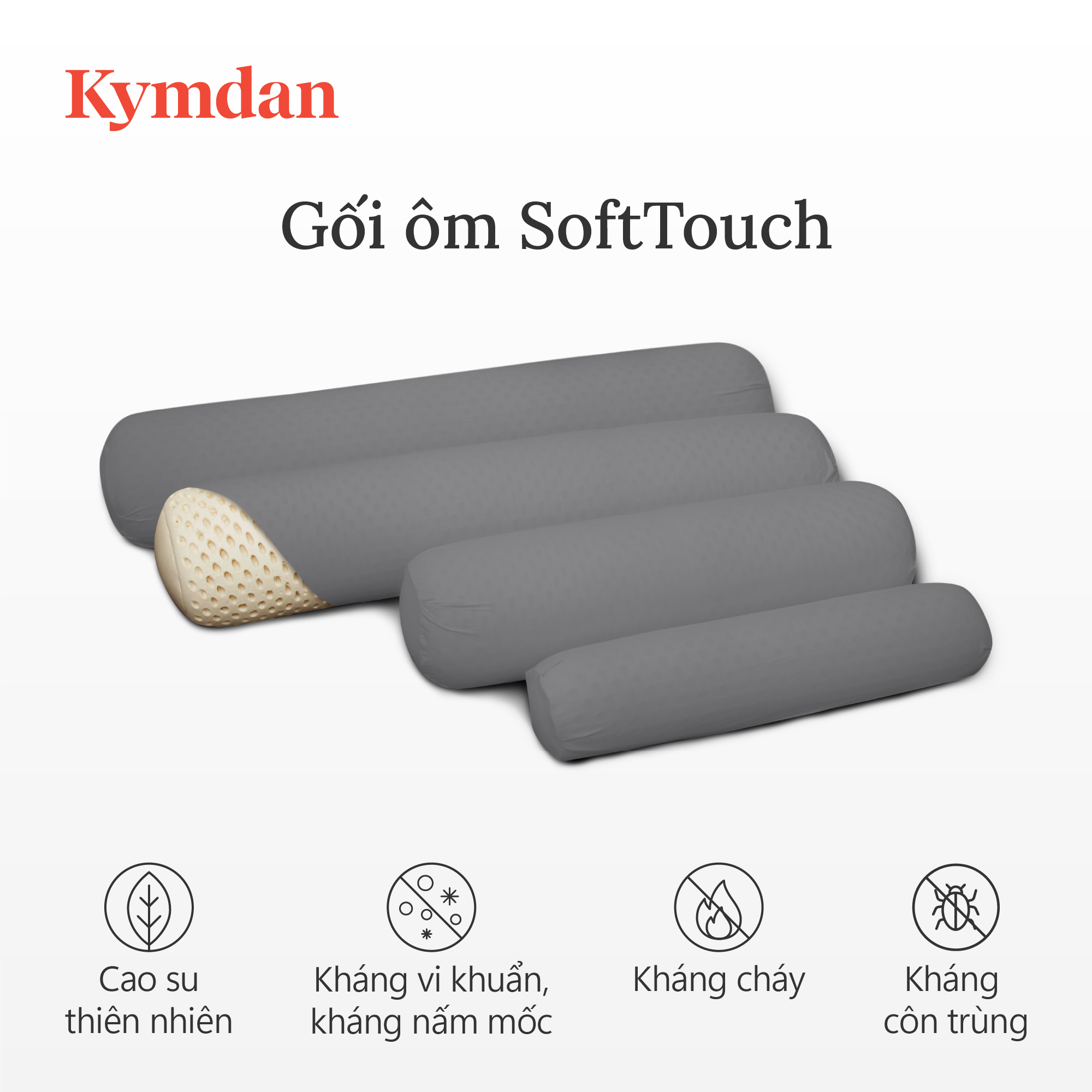 Gối ôm Kymdan SoftTouch - Cỡ trung 105 cm