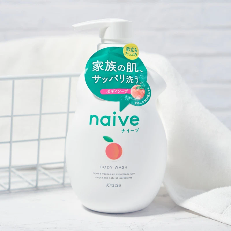 Sữa Tắm Chiết Xuất Từ Lá Đào Kracie Naive Body Wash( Peach Leaf) 530ml