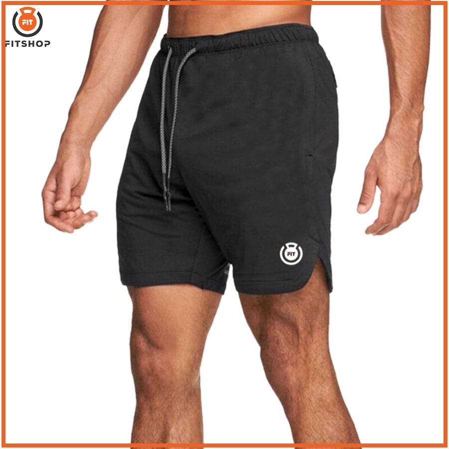 Quần short tập gym xẻ vải mè thể thao Made in Việt Nam