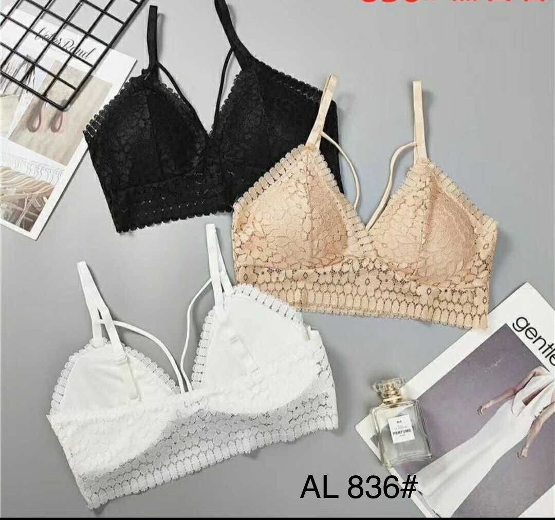 Áo Bra Nữ Ren Hoa Dây Chéo Ngực AL836 – Mềm Mại, Gợi Cảm, Không Gọng