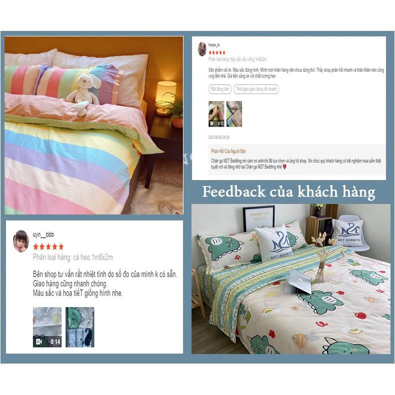 Bộ chăn ga gối Cotton Poly M2T bedding Tuổi Thanh Xuân, chăn mền, drap giường và 2 vỏ gối