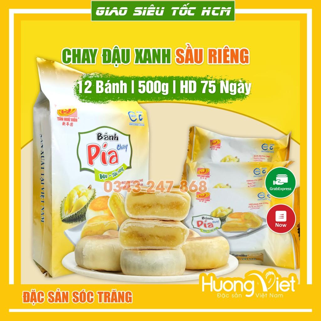 Bánh pía chay đậu xanh sầu riêng mini 500g, bánh pía chay Tân Huê Viên không trứng