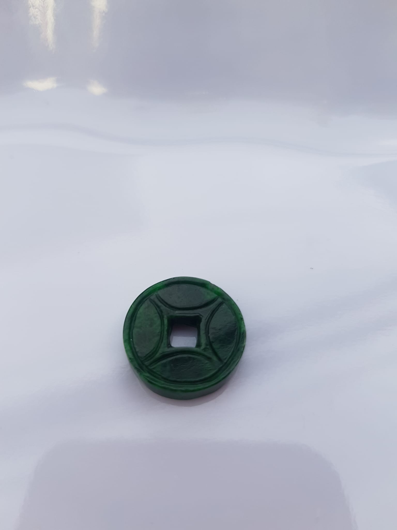 MẶT DÂY CHUYỀN MẶT NHẪN Đồng tiền đá cẩm thạch tự nhiên Size lớn 15mm, 16mm x dầy 3mm may mắn tài lộc hợp Anh Chị mệnh thủy mộc hỏa bọc vàng lên đẹp lắm ạ