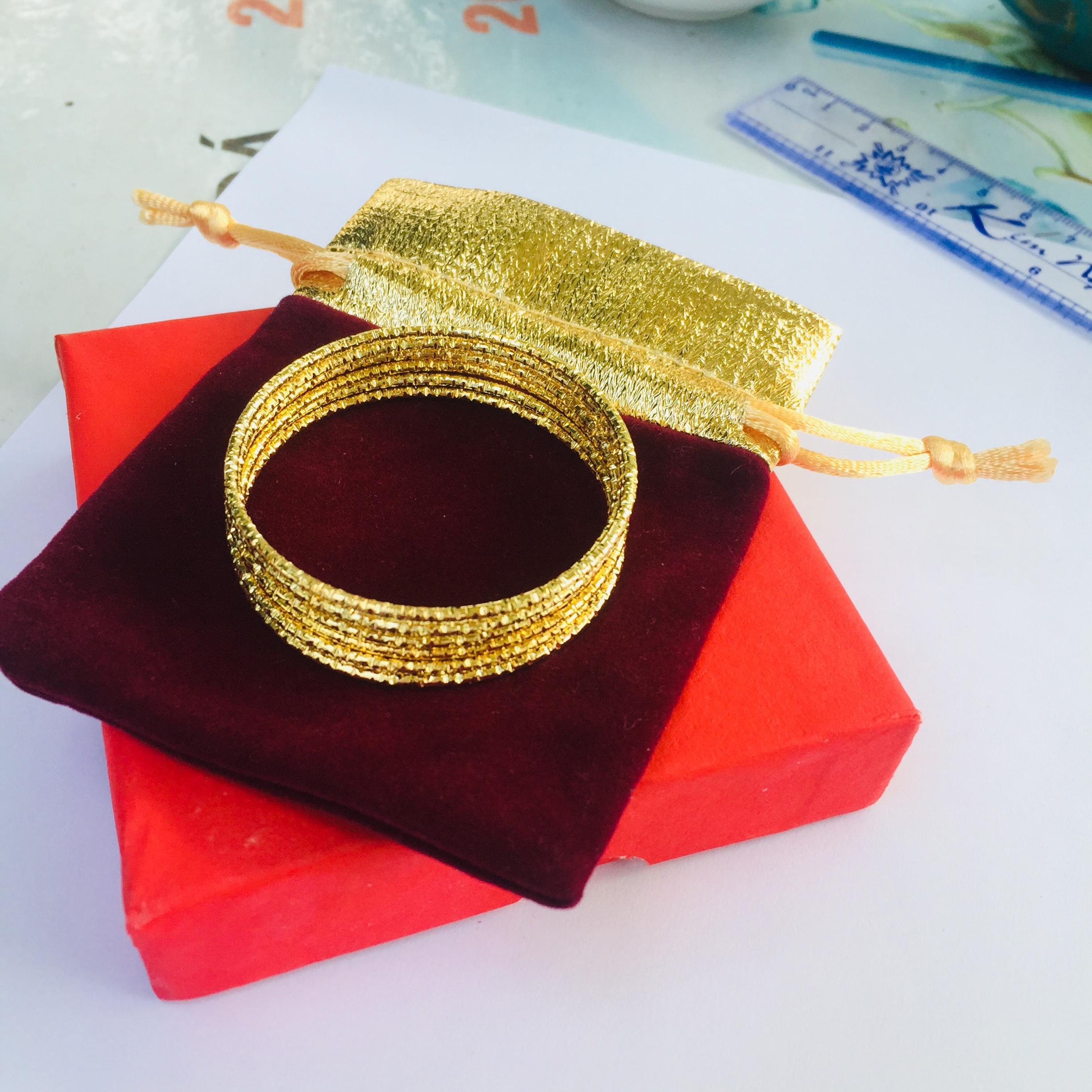 Combo Bộ 7 Vòng Ximen Mạ Vàng 18k, Không Khóa, Cỡ Ni 4,5 ; 5,5 ; 6,5, Chạm khắc tinh tế, Kèm túi đựng chất liệu Nhung Gấm, Phù hợp đeo hoặc làm quà tặng, …