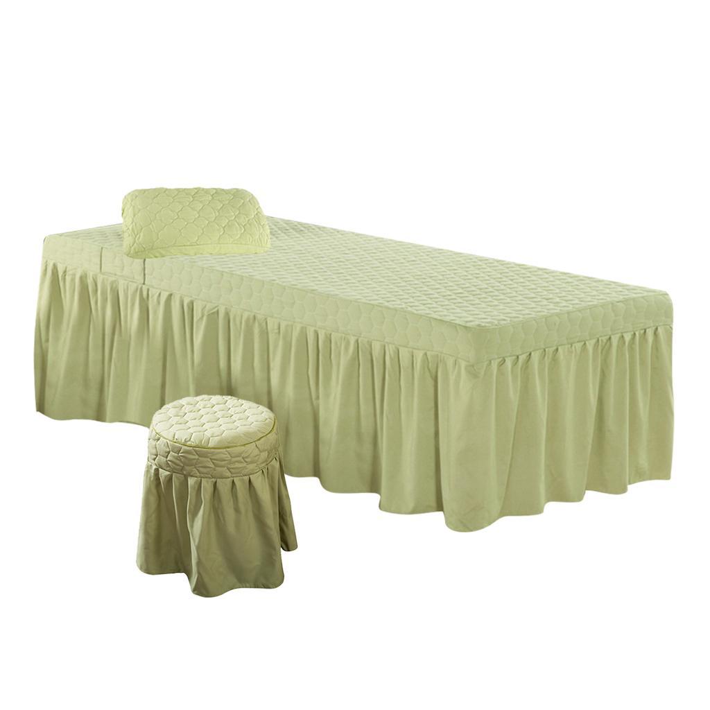 Beauty Massage Bedding  Table Skirt Pillow Case Stool  Green