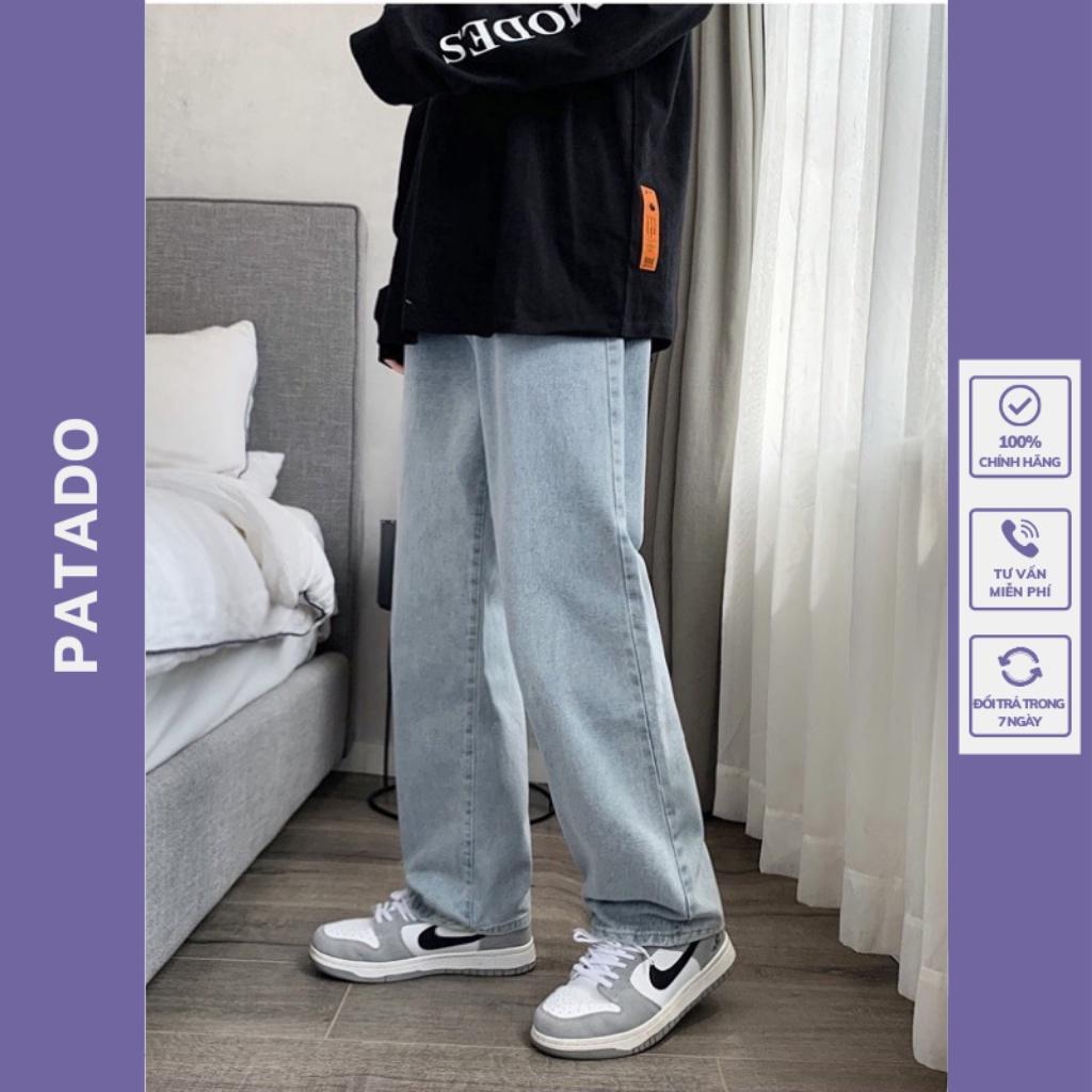 Quần jean nam PATADO dáng baggy ống suông rộng Top xu hướng 2022