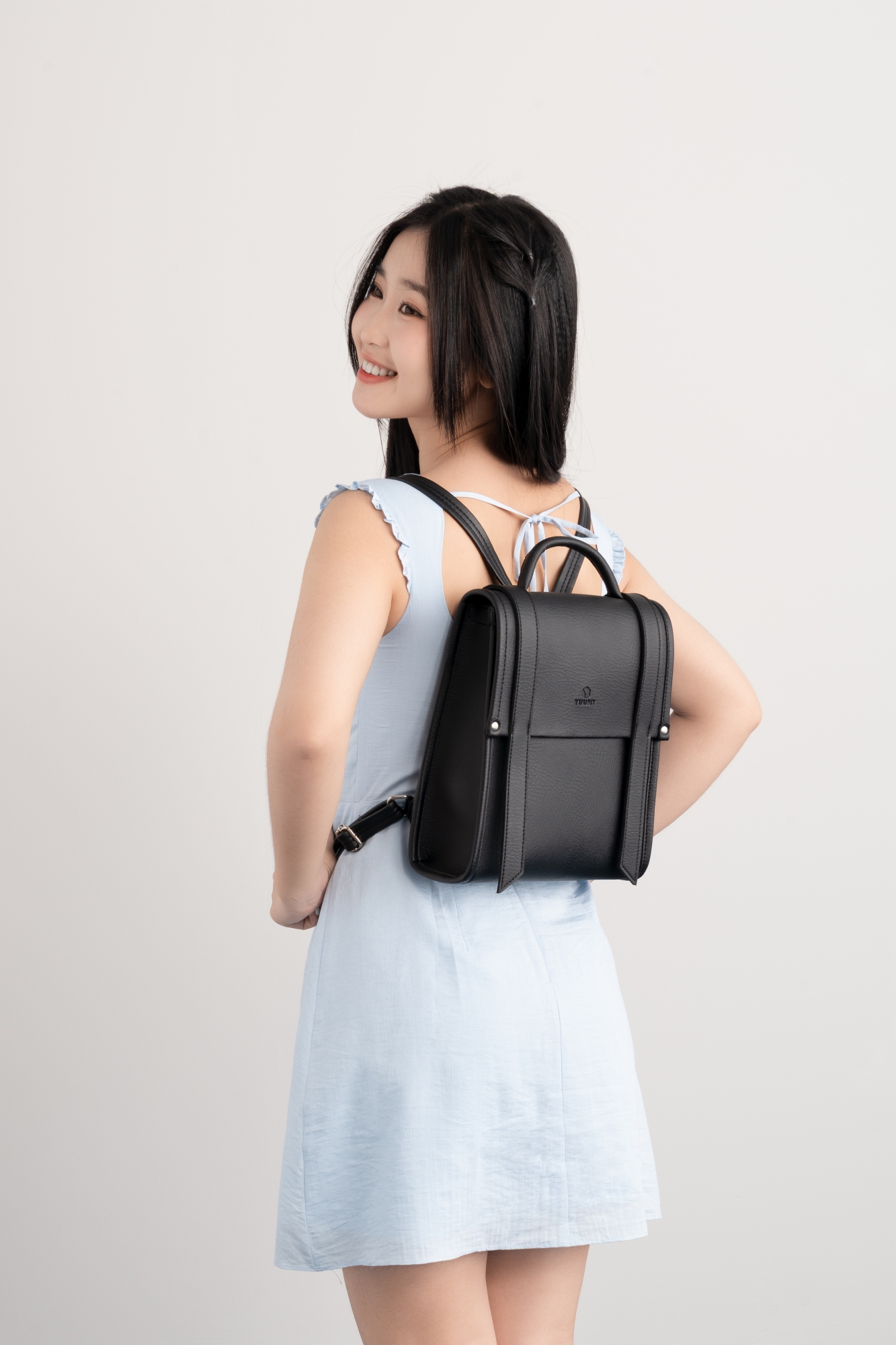 Balo Yuumy ( Thời trang nữ phối màu cỡ trung - Balo da Bergen YBA107 )