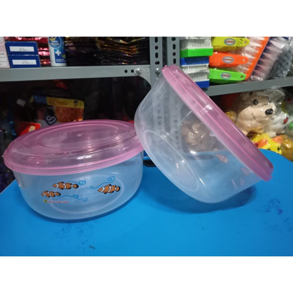 Hộp đựng thực phẩm nhựa tròn bộ 3 cái
