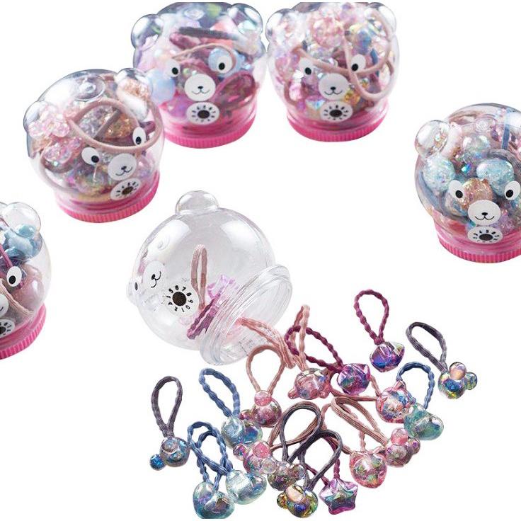 Hộp 20 chi tiết cột tóc hình gấu