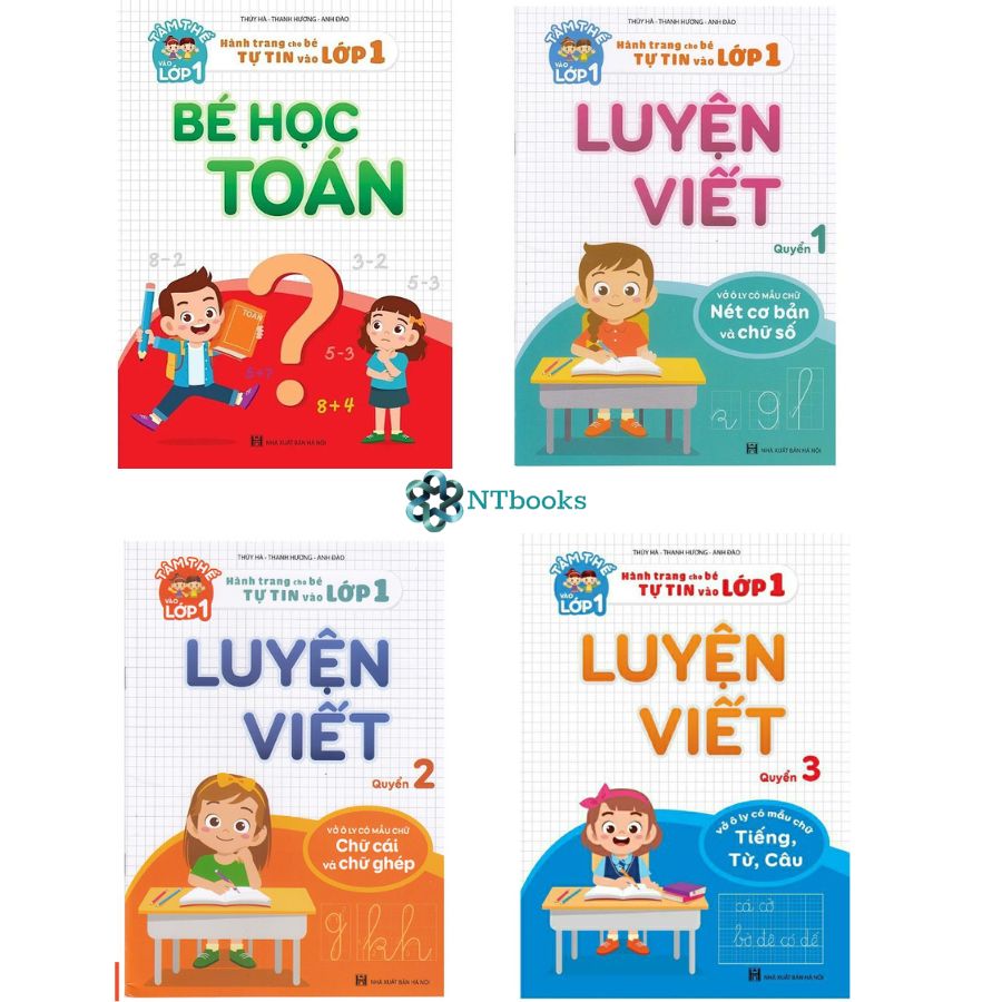 Combo 4 cuốn Bé học toán và Luyện viết - Hành trang cho bé tự tin vào lớp 1