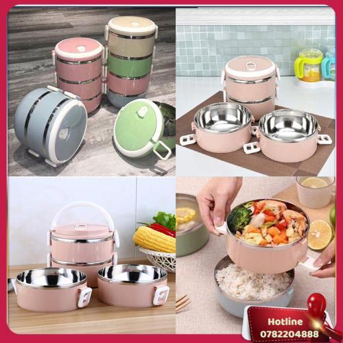 Cặp Lồng Lúa Mạch 3 Tầng Giữ Nhiệt Cao Cấp - Miễn Phí Vận Chuyển