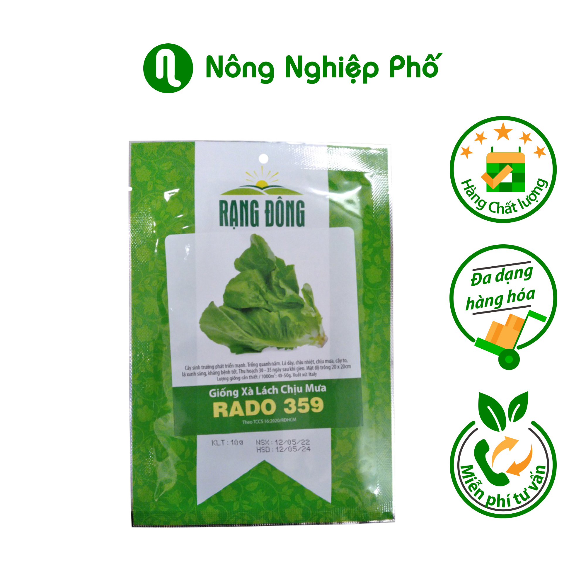 Hạt giống xà lách chịu mưa RADO 359 Rạng Đông - Gói 10gram