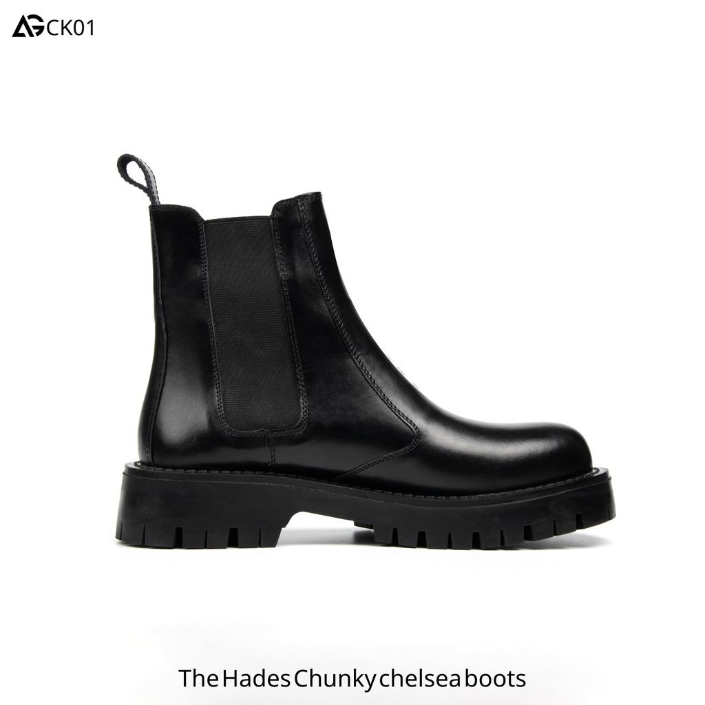 Giày Chelsea boot đế cao 4,5cm The Hades Chunky Chelsea boots August CK01  bảo hành 12 tháng