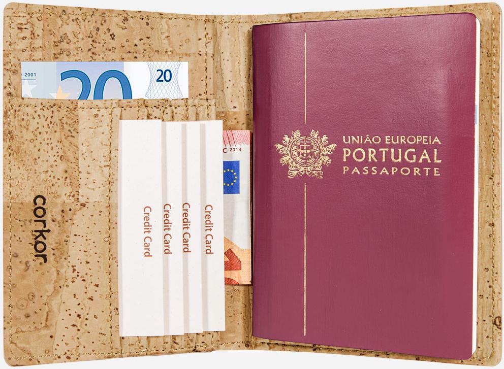 Ví hộ chiếu chống sao chép dữ liệu thẻ PASSPORT WALLET - HGcork Corkor CK244 - Nhiều màu - Vật liệu 100% da cork thực vật thuần chay từ vỏ cây sồi Bồ Đào Nha, Siêu bền, Chống cháy, Chống mốc, Chống thấm nước, Thân thiện với môi trường – Hàng chính hãng, S