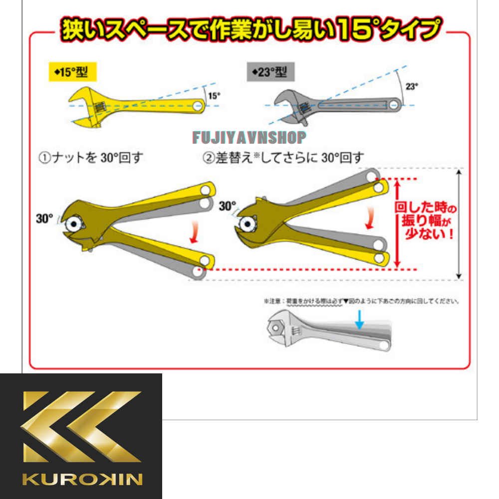 Mỏ lết điều chỉnh KUROKIN- FUJIYA FLA-32-BG