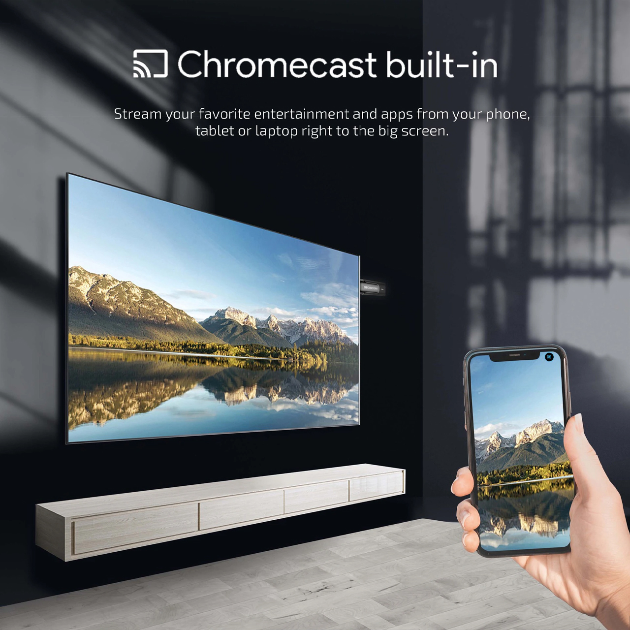 Bộ điều khiển thông minh Google Chromecast with Google TV DUOBOSHI GT11 4K kết nối không dây wifi băng tần kép, bluetooth - hàng nhập khẩu