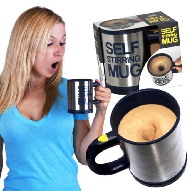 Ly tự động khuấy, ly pha cafe tự động, cốc pha cafe tự động Self Stirring Mug dùng rất tiện lợi